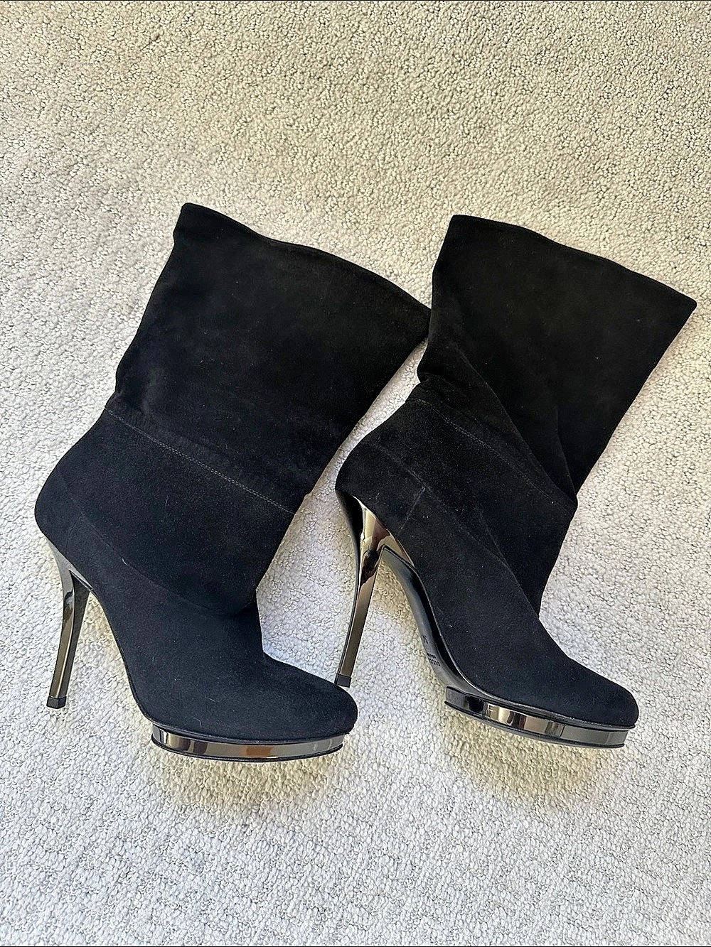 Gucci Black Platform Heeled Boots